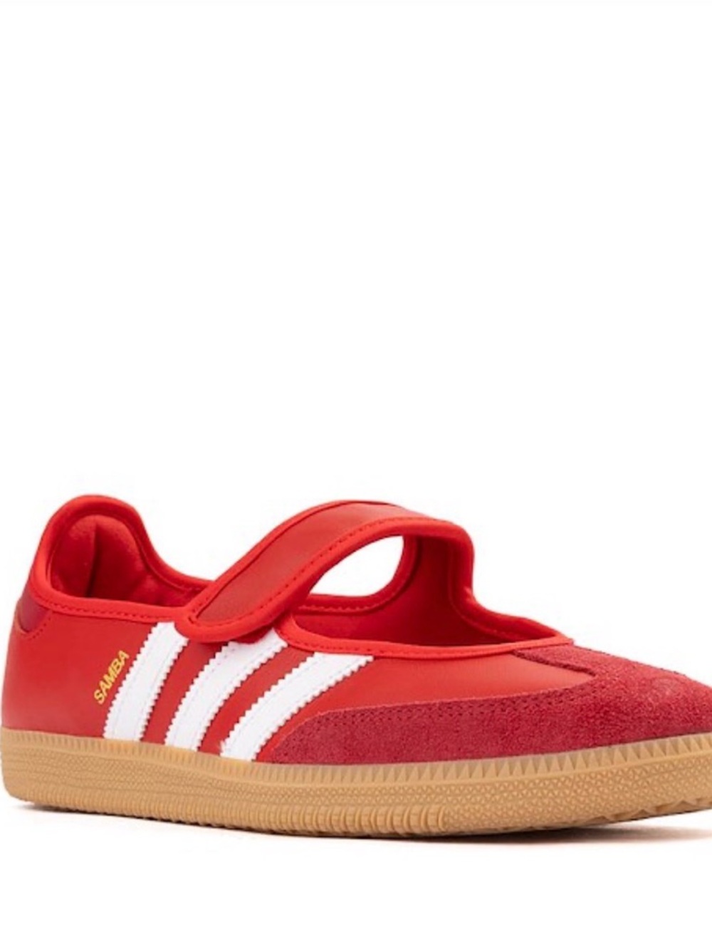 adidas Red and White Mary Jane Sneaker - Picture 4 of 5
